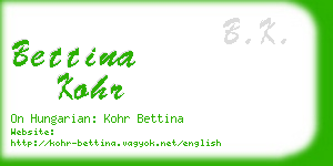 bettina kohr business card